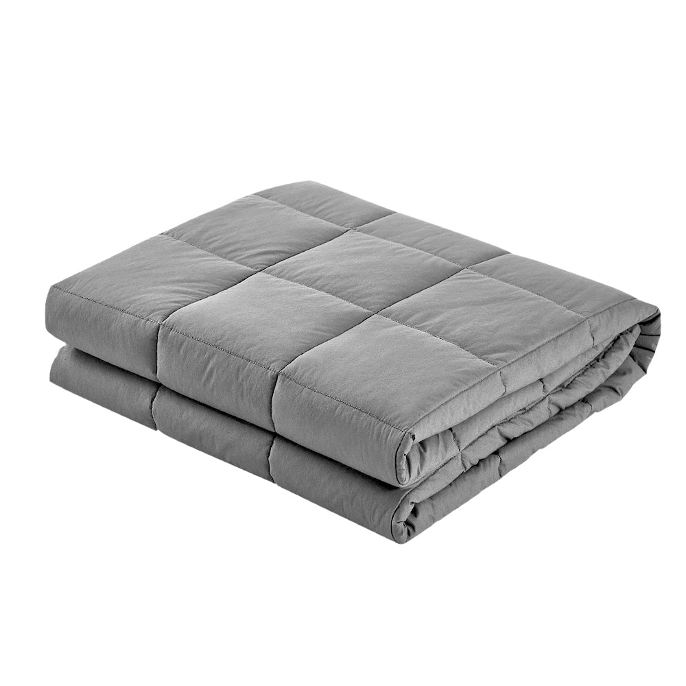 Wrigley Weighted Soft Blanket 7KG Microfibre Gravity Relaxing Calming - Light Grey