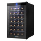 Wine Cooler 28 Bottles Glass Door Beverage Cooler Thermoelectric Fridge Black