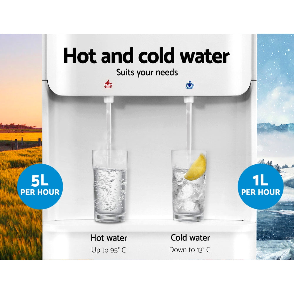 Devanti Water Cooler Dispenser Stand 22L Bottle White with 2 Filter
