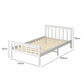 Paula Solid Pinewood Wooden Bed Frame no Drawers - White King Single
