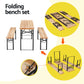 Samuel Outdoor Furniture Dining Set Lounge Setting Patio Wooden Bench 3-Piece Outdoor Dining Set - Natural