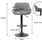 Set of 2 Tours Bar Stools Stool Kitchen Chairs Swivel PU Barstools Industrial Vintage - Grey