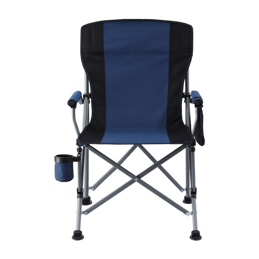 Camping Chair Folding Outdoor Portable Seat Lightweight Beach Picnic Fishing Capacity 120KG Navy Blue