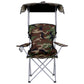 Camping Chair With Canopy Folding Outdoor Portable Seat Lightweight Beach Picnic Fishing Capacity 120KG Army Green