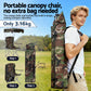 Camping Chair With Canopy Folding Outdoor Portable Seat Lightweight Beach Picnic Fishing Capacity 120KG Army Green
