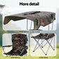Camping Chair With Canopy Folding Outdoor Portable Seat Lightweight Beach Picnic Fishing Capacity 120KG Army Green