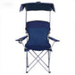 Camping Chair With Canopy Folding Outdoor Portable Seat Lightweight Beach Picnic Fishing Capacity 120KG Navy Blue