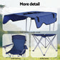 Camping Chair With Canopy Folding Outdoor Portable Seat Lightweight Beach Picnic Fishing Capacity 120KG Navy Blue
