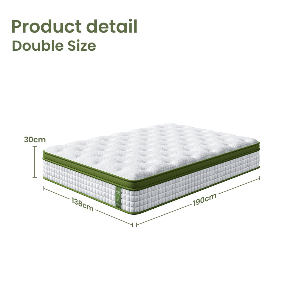 Riley 30cm 5-Zone Cooling Gel Memory Foam Pocket Spring Mattress  - Double
