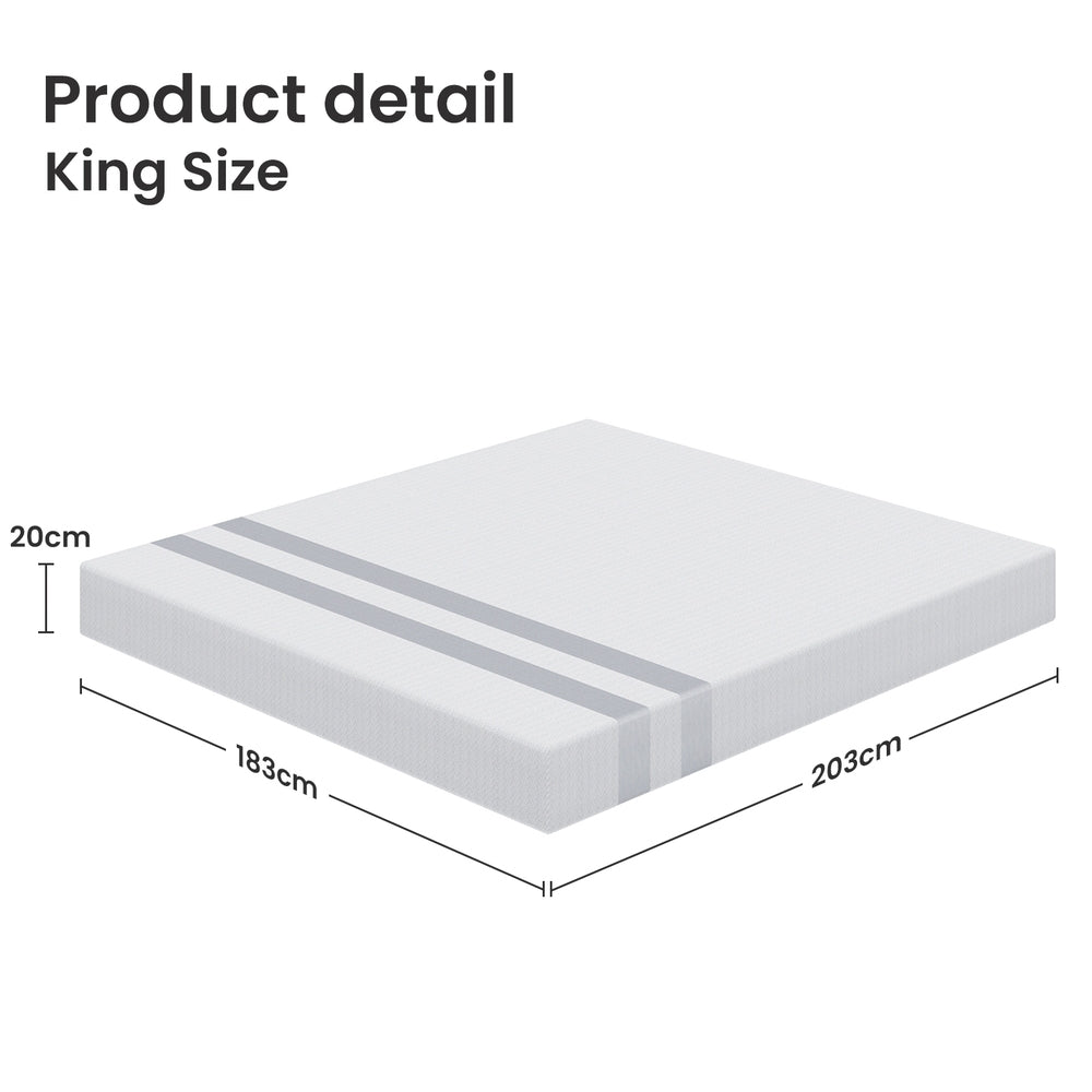 Amaris 20cm Memory Foam Mattress Cooling Gel - King