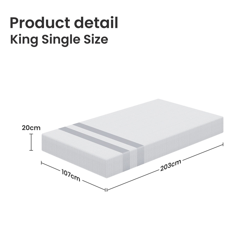 Amaris 20cm Memory Foam Mattress Cooling Gel - King Single