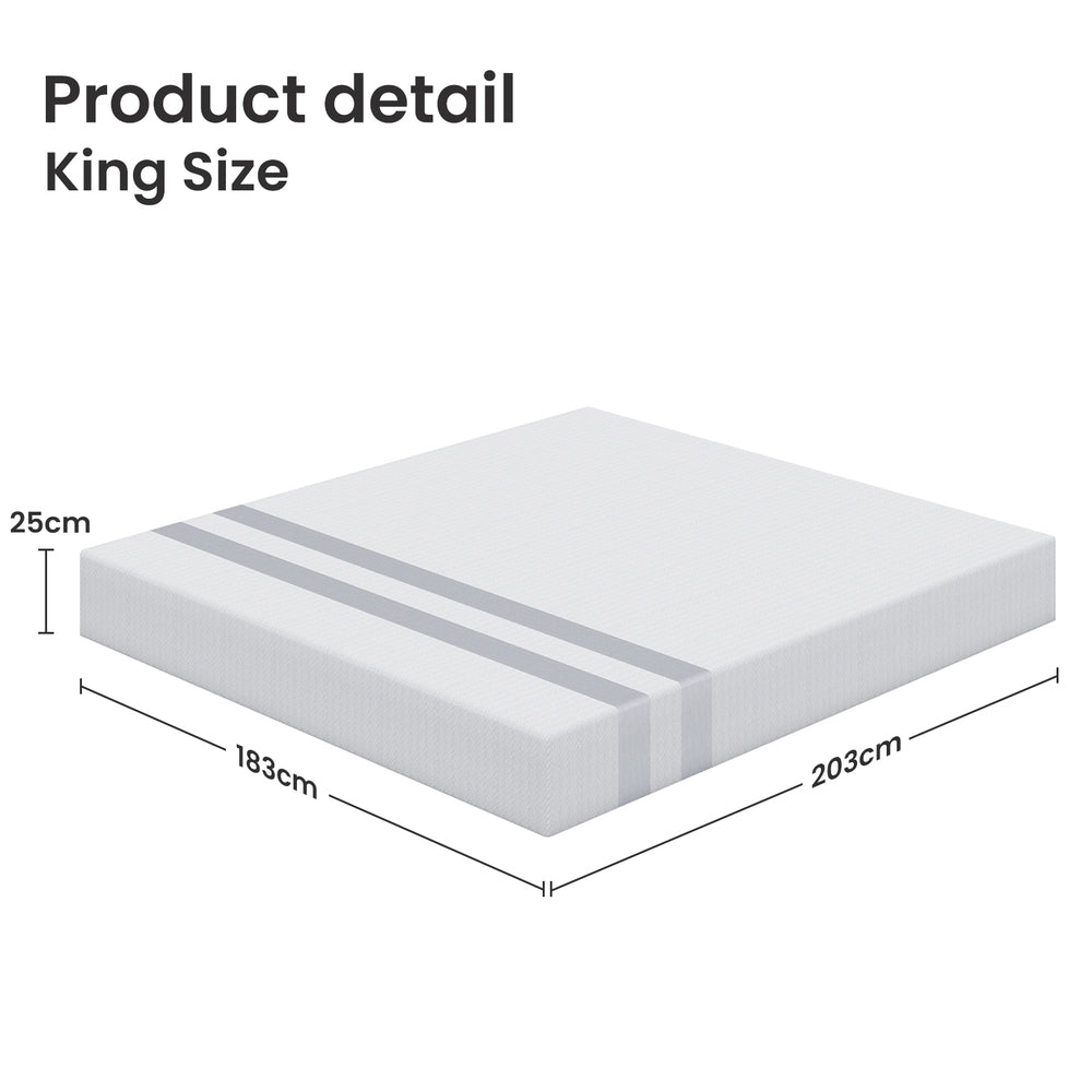 Renley 25cm Memory Foam Mattress Cooling Gel - King
