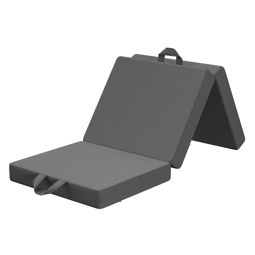 Virelai 10cm Small Single BedStory 3-Fold Mattress Folding Foam Bed Washable Cover, 180x70cm - Single
