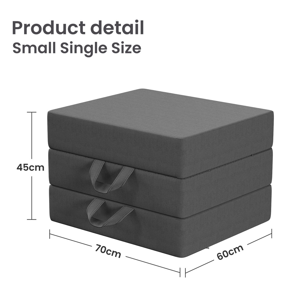 Zephyra 15cm Small Single BedStory 3-Fold Mattress Folding Foam Bed Washable Cover, 180x70cm - Single