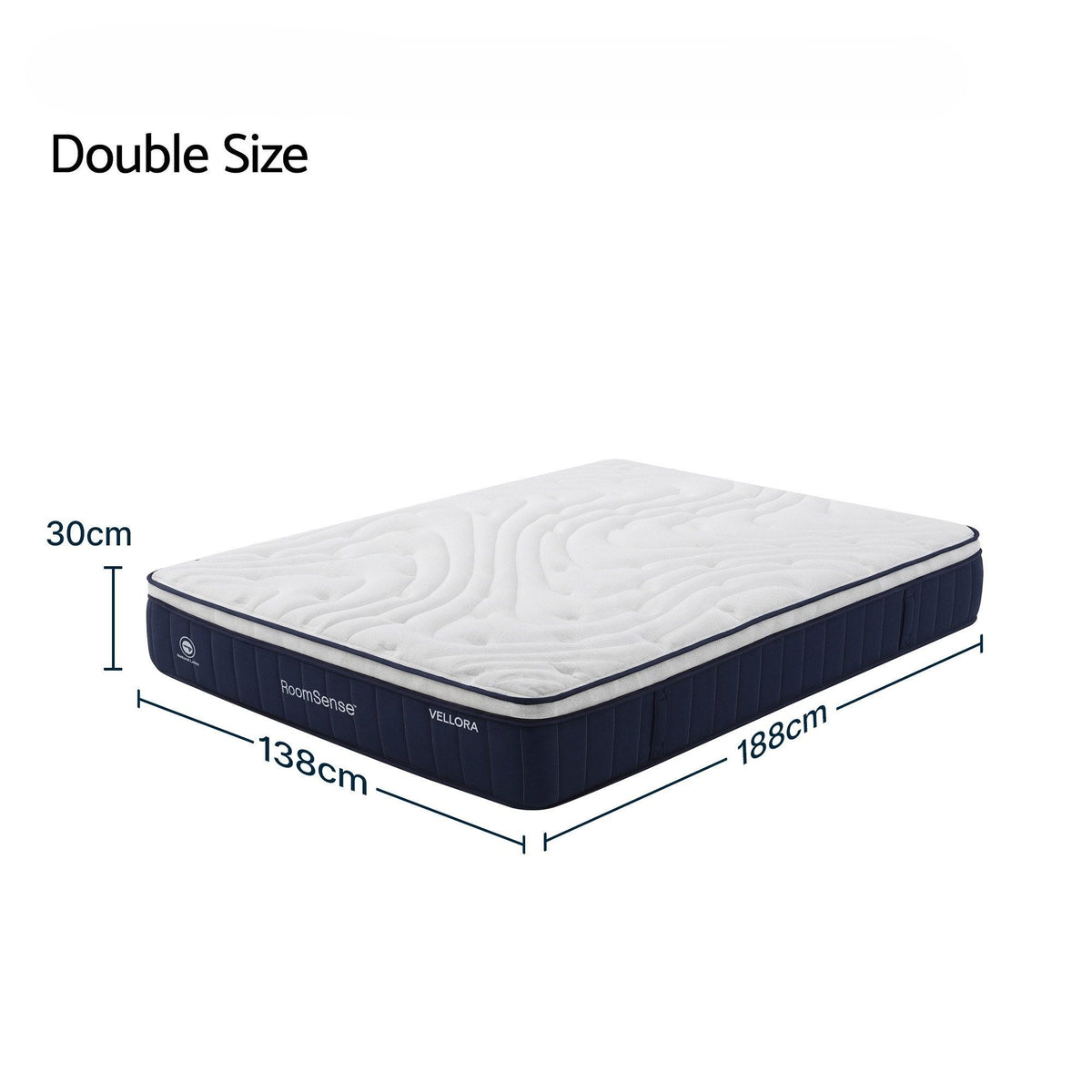 Malachia Bed & Mattress Package with 30cm Mattress Metal Bed Frame - Black Double