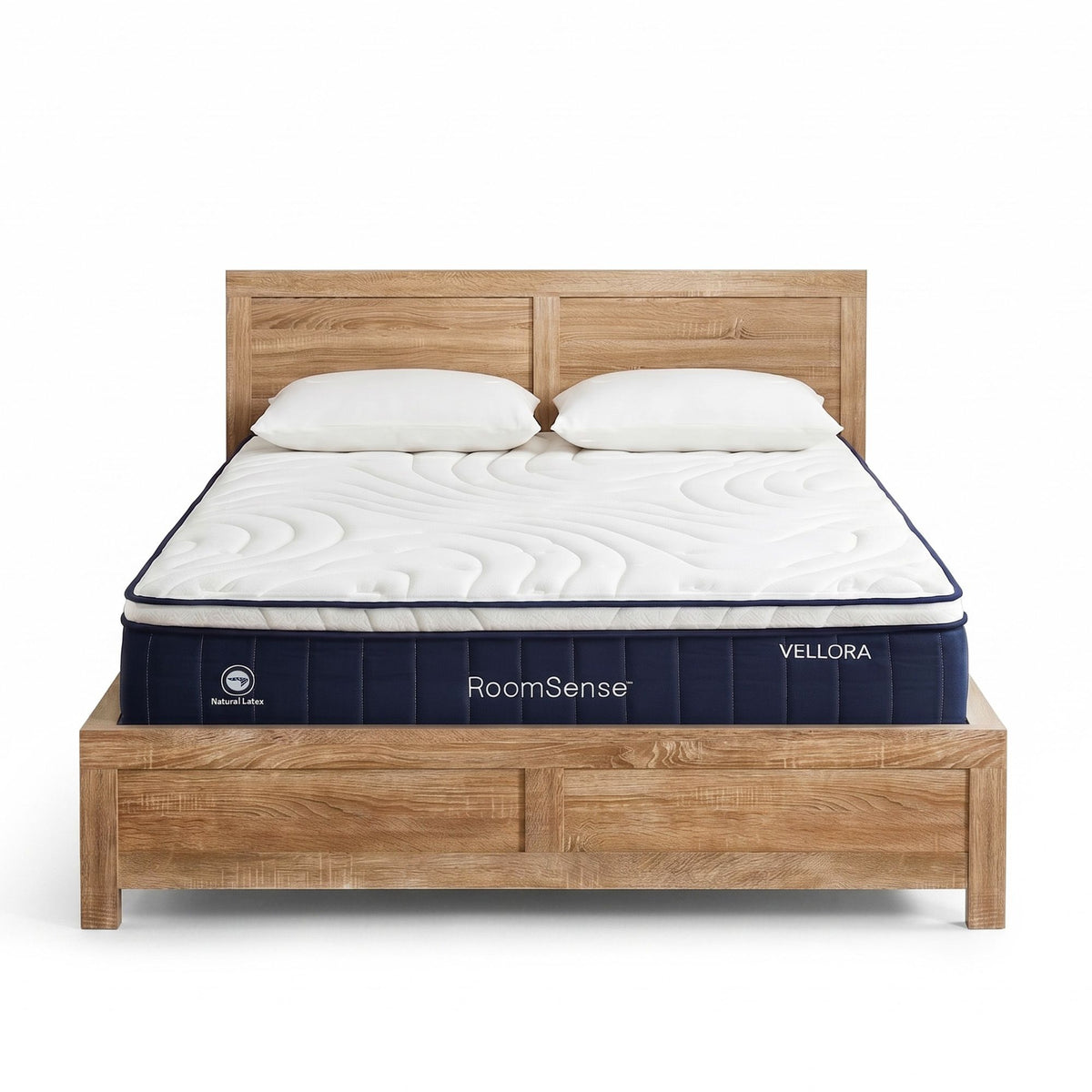 Yowah Bed & Mattress Package with 30cm Mattress Latex Mattress Medium Firm - Pine Double