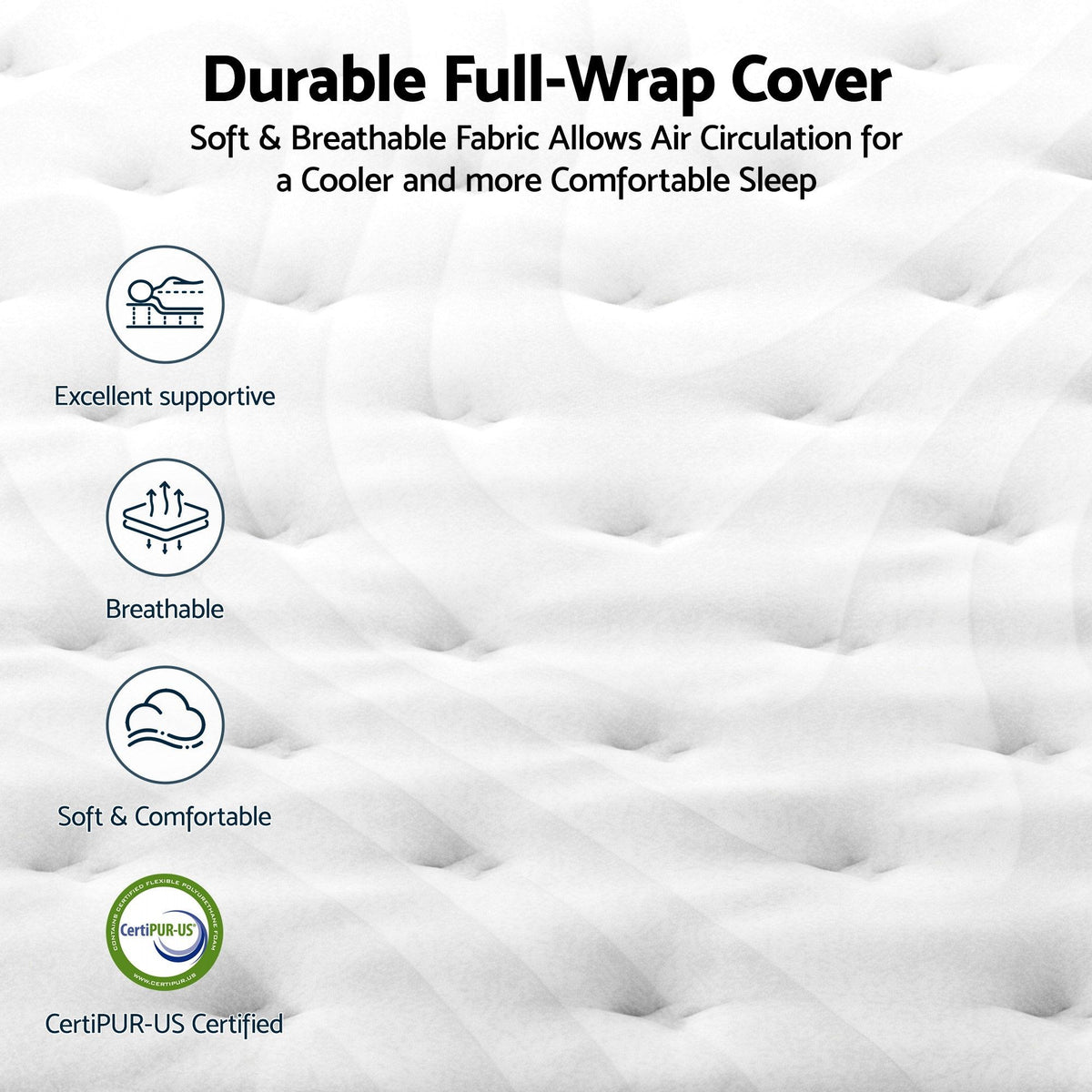 Yowah Bed & Mattress Package with 30cm Mattress Latex Mattress Medium Firm - Pine Queen