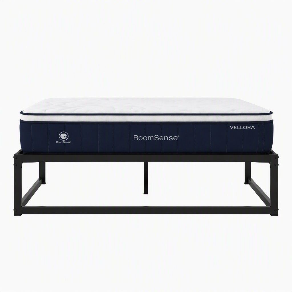 Malachia Bed & Mattress Package with 30cm Mattress Metal Bed Frame - Black Queen