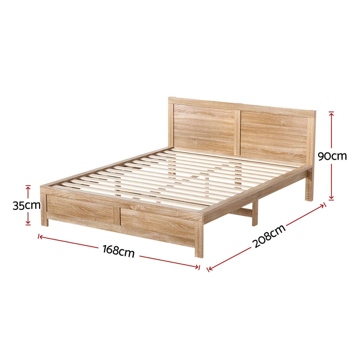 Yowah Bed & Mattress Package with 26cm Firm Mattress - Natural Queen
