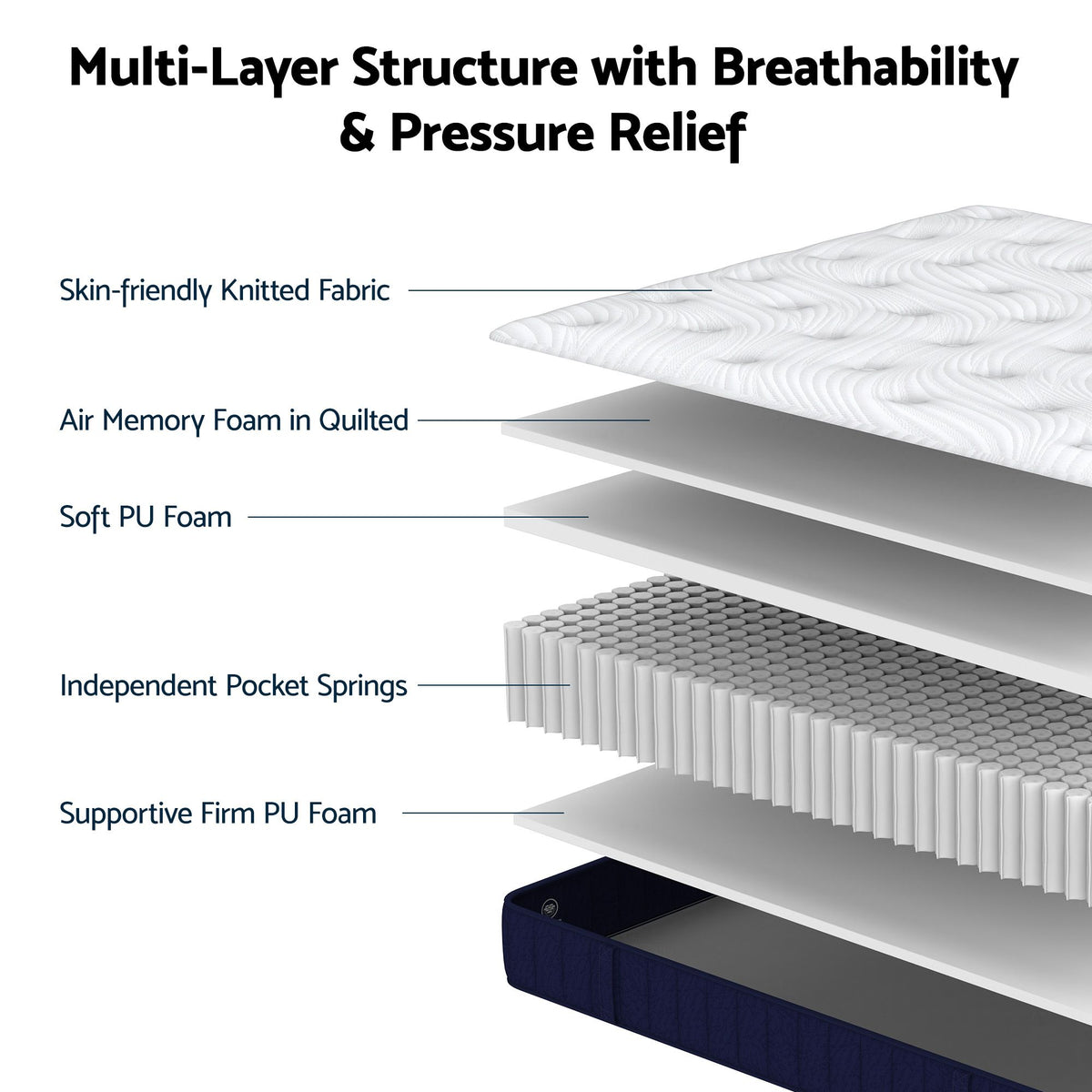 Yowah Bed & Mattress Package with 26cm Firm Mattress - Natural Queen