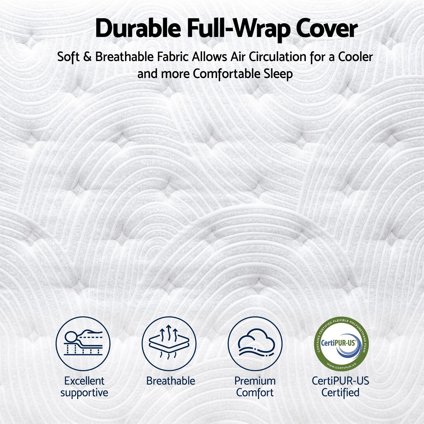 Hazel 34cm Thick Medium Firm Hybrid Mattress with Tencel Cooling Pocket Spring - King Single