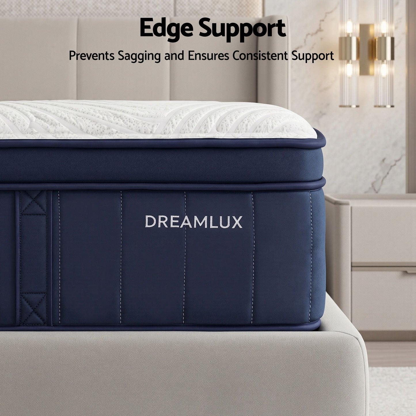 Hazel 34cm Thick Medium Firm Hybrid Mattress with Tencel Cooling Pocket Spring - King Single