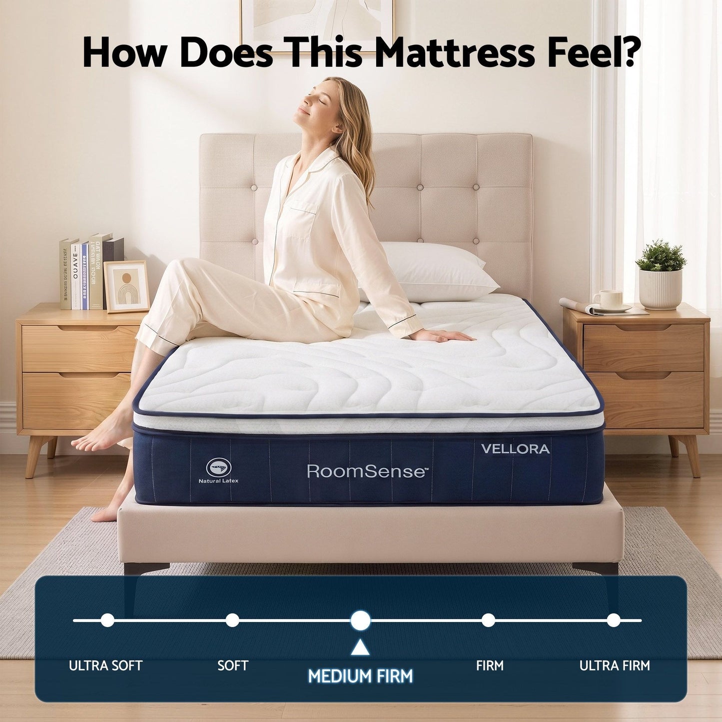 Alessia 30cm Medium Firm Hybrid Mattress with Latex Lumbar Support - Single