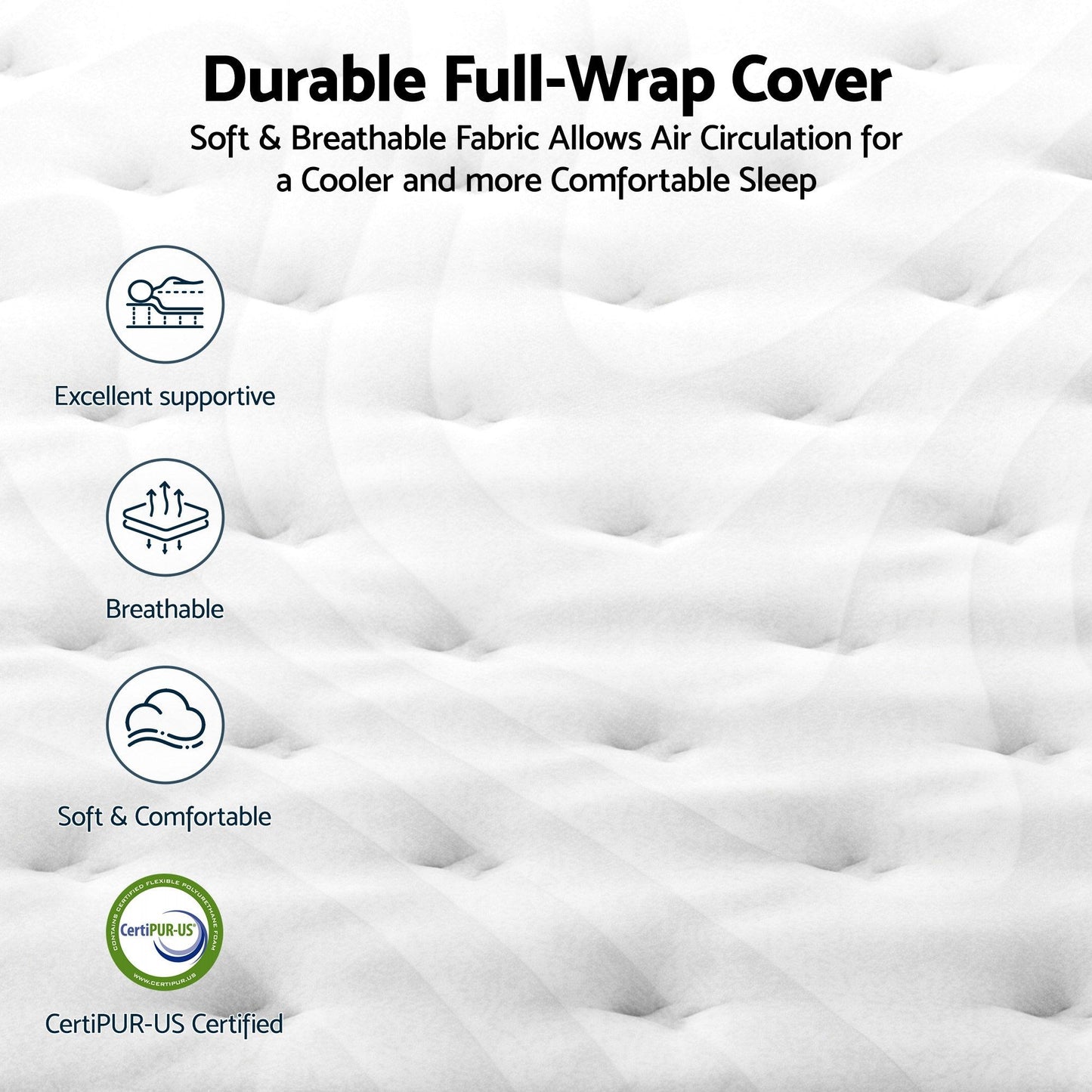 Alessia 30cm Medium Firm Hybrid Mattress with Latex Lumbar Support - Single