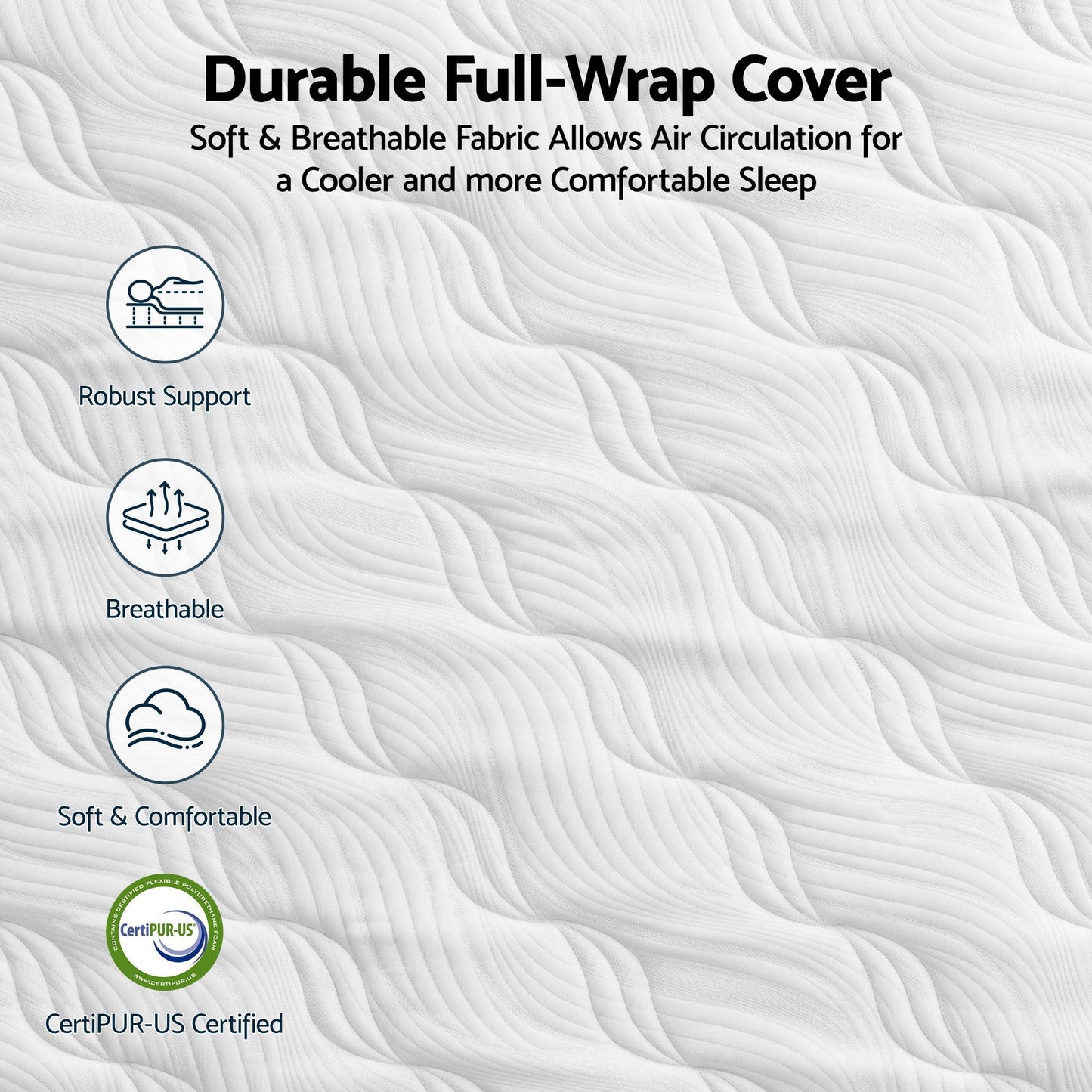 Corinne 26cm Orthopedic Firm Mattress for Back Pain Relief - Double