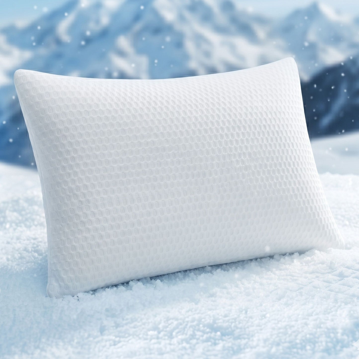 Cooling Memory Foam Pillows Anti-Clumping Solid Core Washable Cover - White