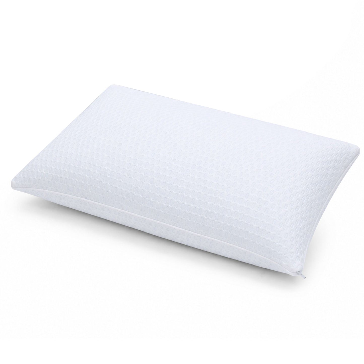 Cooling Memory Foam Pillows Anti-Clumping Solid Core Washable Cover - White