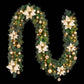 2.7M Christmas Garland 8 Mode LEDs Timing 200 Tips Flowers Balls