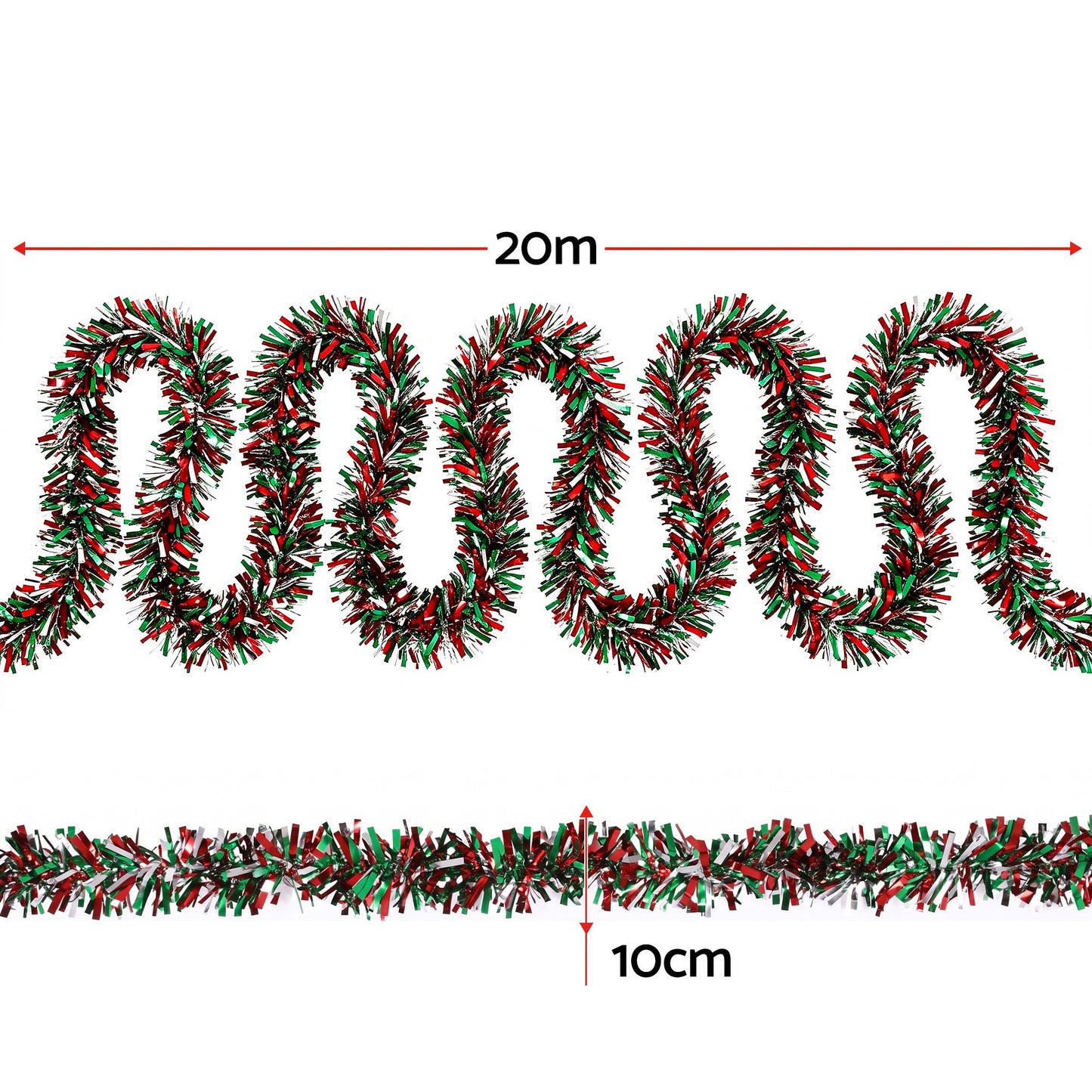 20M Christmas Tinsel Garland Mixed Colors Xmas Party Decoration