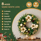 60cm Pre-Lit Christmas Wreath LED Garlands Gold Flowers Pinecones Decor