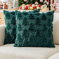 Christmas Tree Pillow Covers 2 Packs Cushion Covers Soft Faux Fur Jacquard Throw Pillow Covers 45 x 45cm Green