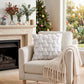 Christmas Tree Pillow Covers 2 Packs Cushion Covers Soft Faux Fur Jacquard Throw Pillow Covers 45 x 45cm White