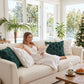 Christmas Tree Pillow Covers 2 Packs Cushion Covers Soft Faux Fur Jacquard Throw Pillow Covers 45 x 45cm White