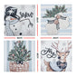 Christmas Cushion Covers Set of 4 Pillow Covers 45x45cm with 4 Cute Patterns Blue