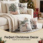 Christmas Cushion Covers Set of 4 Pillow Covers 45x45cm with 4 Cute Patterns Blue