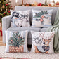 Christmas Cushion Covers Set of 4 Pillow Covers 45x45cm with 4 Cute Patterns Blue