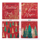 Christmas Cushion Covers Set of 4 Pillow Covers 45x45cm with 4 Cute Patterns Red