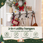 Set of 4 Christmas Garland Hangers Stocking Hooks Wreath 2-In-1 No Drill
