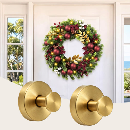 Setof 2 Vacuum Suction Cup Christmas Wreath Hook Stainless Steel Heavy Duty 5kg