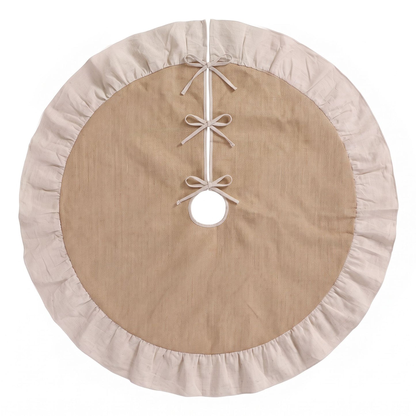 120cm Christmas Tree Skirt Linen Christmas Tree Mat Decor