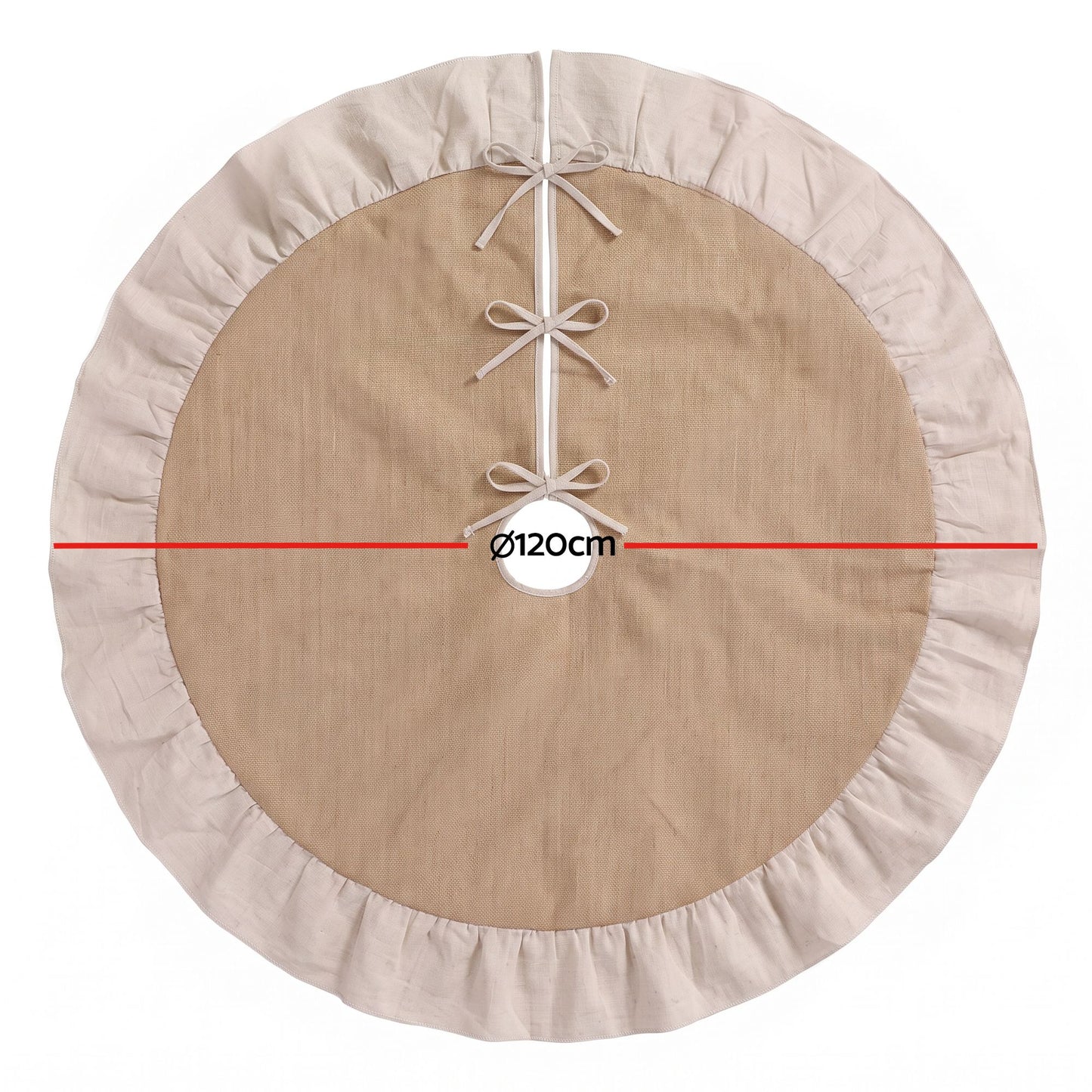 120cm Christmas Tree Skirt Linen Christmas Tree Mat Decor