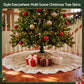 120cm Christmas Tree Skirt Linen Christmas Tree Mat Decor