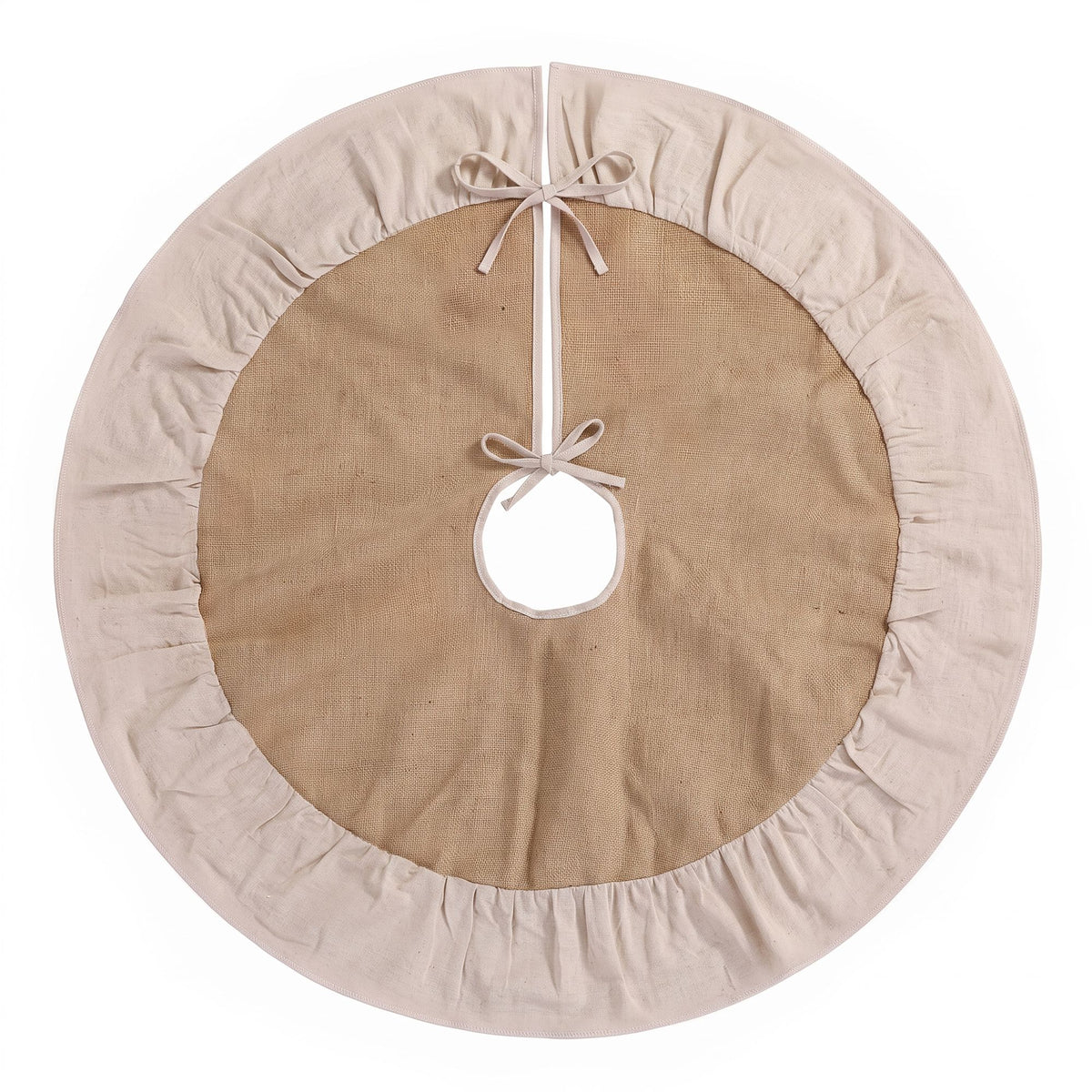 90cm Christmas Tree Skirt Linen Christmas Tree Mat Decor