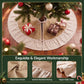90cm Christmas Tree Skirt Linen Christmas Tree Mat Decor