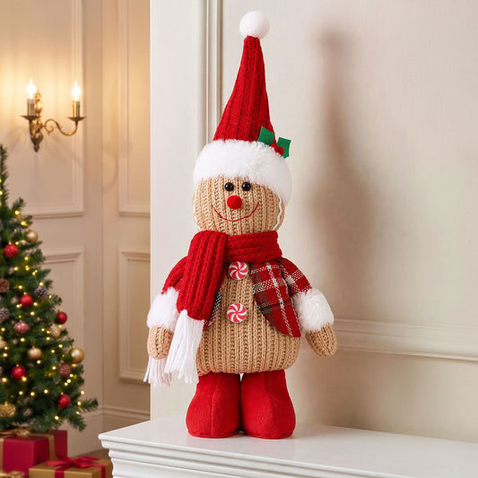 Christmas Gingerbread Man Standing Ornament Knitted Christmas Indoor Decor