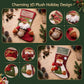 Christmas Stockings 2 Pack Large 3D Plush Santa Snowman 43.5cm Christmas Decor for Family Holiday Christmas Party Decorations